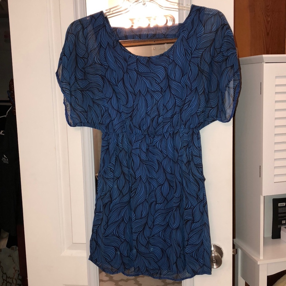 Gorgeous Blue and Black Comfortable Dress